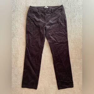 🤎 💫 Eileen Fisher Chocolate Brown Corduroy Pants 10 Straight Leg Minimalist EUC